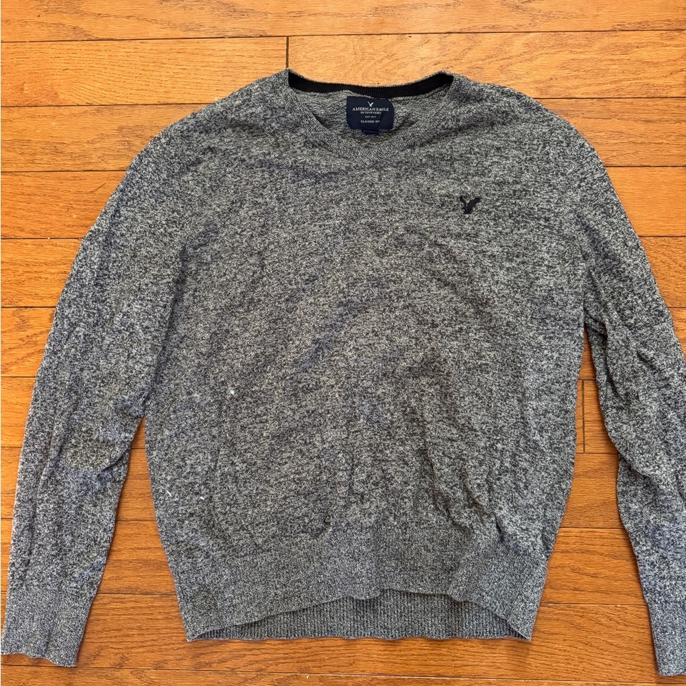 Gray Sweater V-Neck